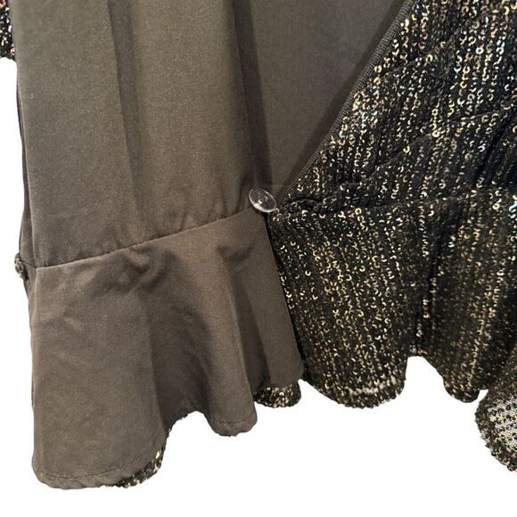 House of Harlow x Revolve Black & Gold Sequin Suri Wrap Top - Women's M - Picture 7 of 10